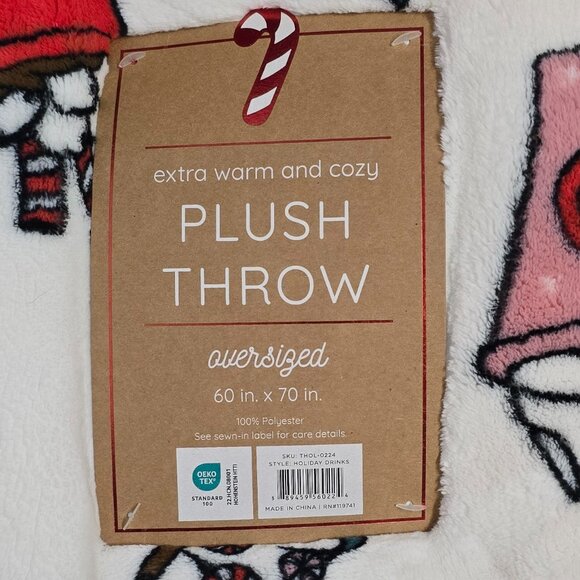 NWT Holiday Drinks Plush Throw - Picture 6 of 6